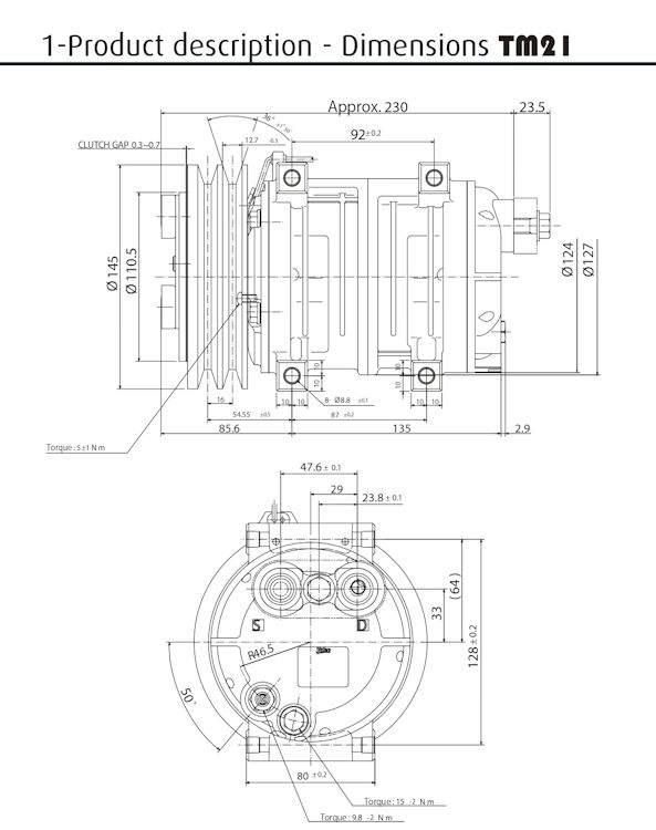 Descrição Técnica do Compressor do Ar-condicionado de Ônibus Valeo TM 21
