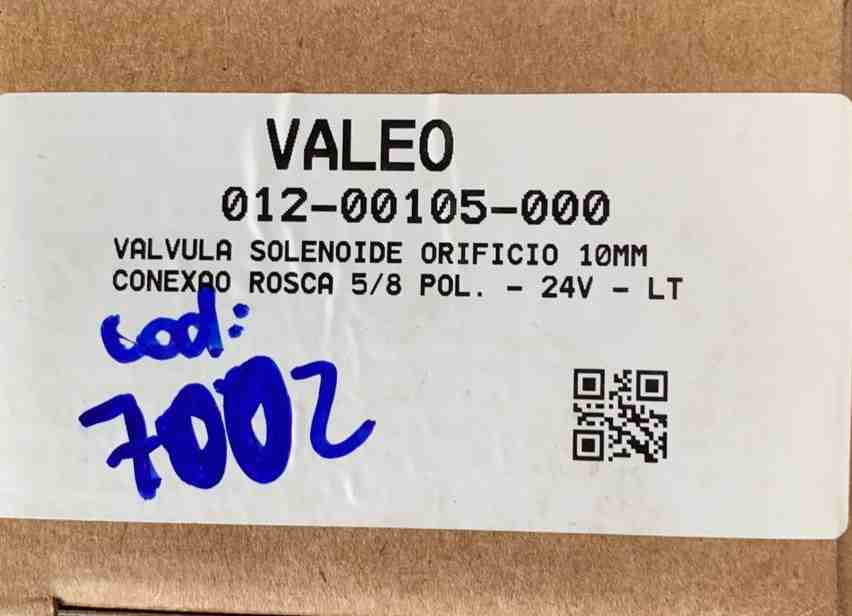 Etiqueta de dados da Válvula Solenoide Orifício 10mm Conexão Rosca 5/8 polegadas. 24 volts